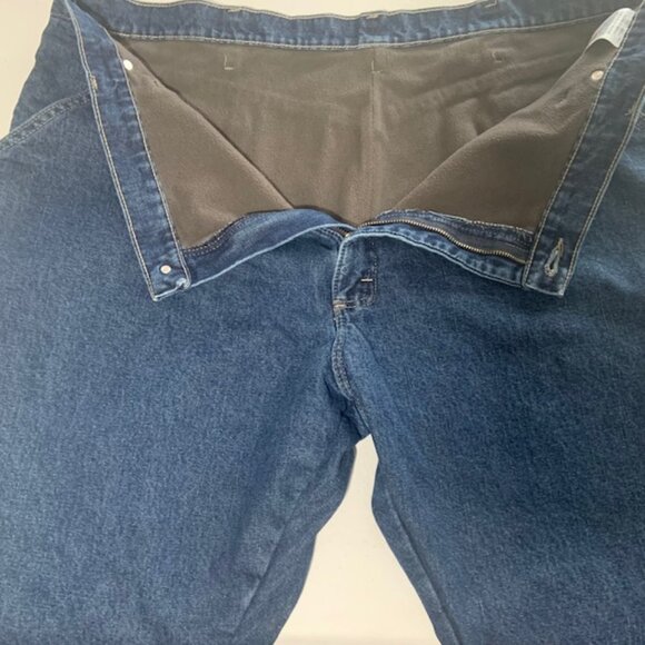 Wrangler Men Fully Lined Warm Heavy Duty Carpenter Utility Jeans - Size 42x30 - Picture 1 of 8